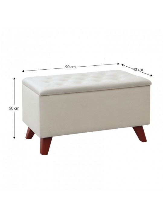 Σκαμπώ - Ταμπουρέ Lotus Megapap βελούδινο χρώμα κρεμ 90x40x50εκ. Σκαμπώ - Ταμπουρέ Lotus Megapap βελούδινο χρώμα κρεμ 90x40x50εκ.