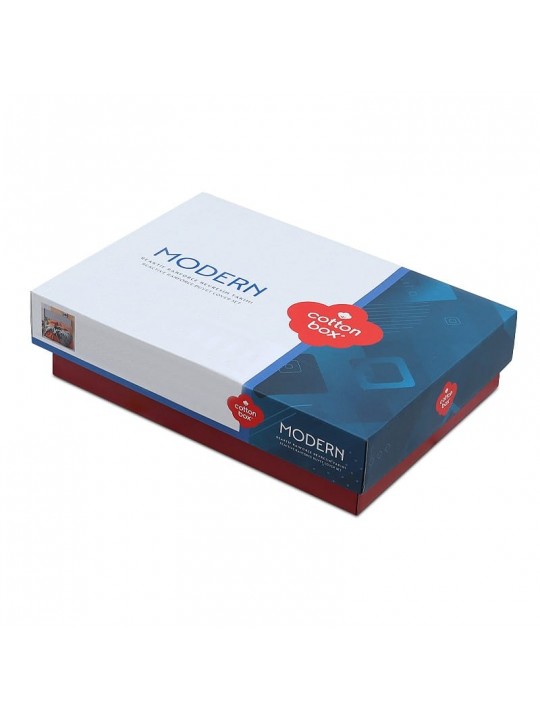 Σετ παπλωματοθήκη Stark Cotton Box 4 τμχ Διπλή (200x220) χρώμα cinnamon - μπλε Σετ παπλωματοθήκη Stark Cotton Box 4 τμχ Διπλή (200x220) χρώμα cinnamon - μπλε