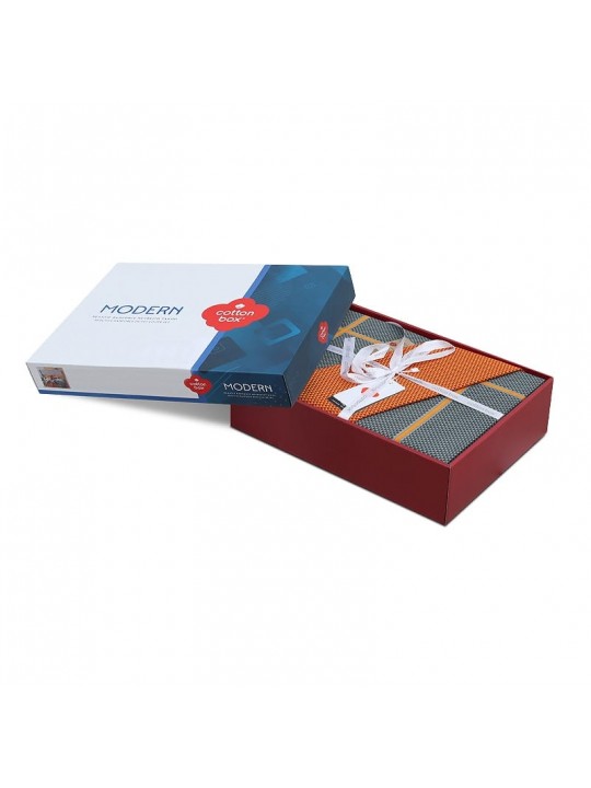 Σετ παπλωματοθήκη Stark Cotton Box 4 τμχ Διπλή (200x220) χρώμα cinnamon - μπλε Σετ παπλωματοθήκη Stark Cotton Box 4 τμχ Διπλή (200x220) χρώμα cinnamon - μπλε