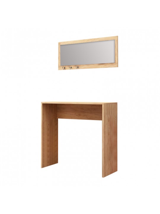 Κονσόλα με καθρέπτη Cosenza Megapap χρώμα oak 80x30x82εκ. Κονσόλα με καθρέπτη Cosenza Megapap χρώμα oak 80x30x82εκ.
