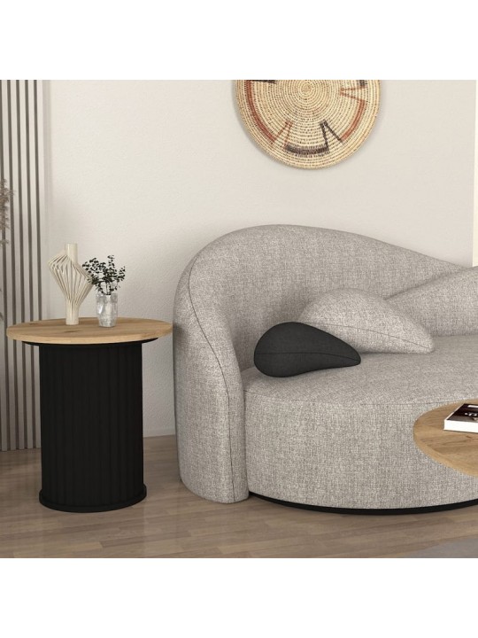 Τραπεζάκι βοηθητικό Bohema Megapap χρώμα μαύρο - sepet oak Ø50x53,2εκ. Τραπεζάκι βοηθητικό Bohema Megapap χρώμα μαύρο - sepet oak Ø50x53,2εκ.