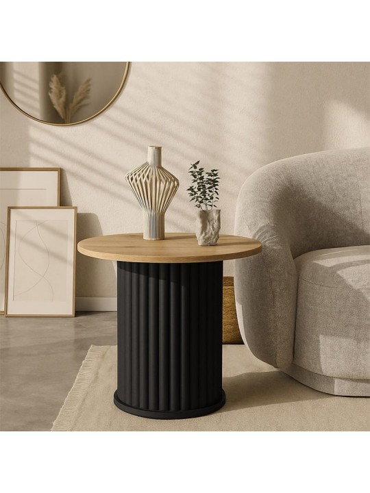 Τραπεζάκι βοηθητικό Bohema Megapap χρώμα μαύρο - sepet oak Ø50x53,2εκ. Τραπεζάκι βοηθητικό Bohema Megapap χρώμα μαύρο - sepet oak Ø50x53,2εκ.