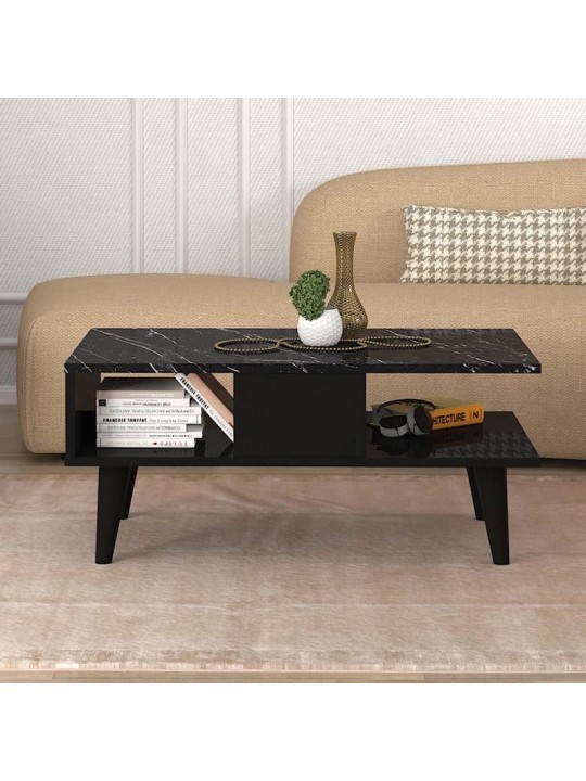 Τραπεζάκι σαλονιού Andros Megapap χρώμα μαύρο - μαύρο εφέ μαρμάρου 90x54x39,6εκ. Τραπεζάκι σαλονιού Andros Megapap χρώμα μαύρο - μαύρο εφέ μαρμάρου 90x54x39,6εκ.