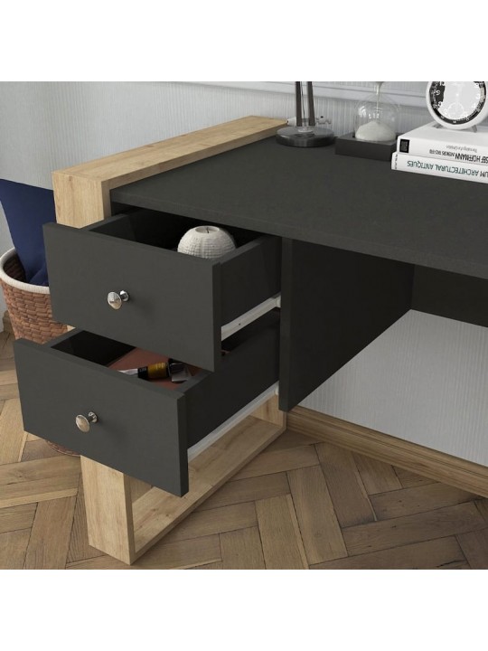 Γραφείο εργασίας Fernando Megapap χρώμα ανθρακί - sapphire oak 158,4x60x72,2εκ. Γραφείο εργασίας Fernando Megapap χρώμα ανθρακί - sapphire oak 158,4x60x72,2εκ.