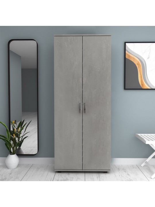 Ντουλάπα ρούχων - παπουτσοθήκη Eric Megapap δίφυλλη χρώμα γκρι σκυροδέματος 76x36x187εκ. Ντουλάπα ρούχων - παπουτσοθήκη Eric Megapap δίφυλλη χρώμα γκρι σκυροδέματος 76x36x187εκ.