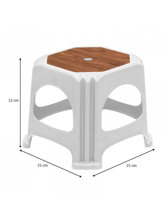 Σκαμπώ πολυπροπυλενίου στοιβαζόμενο Desia Megapap χρώμα λευκό 35x35x32εκ. Σκαμπώ πολυπροπυλενίου στοιβαζόμενο Desia Megapap χρώμα λευκό 35x35x32εκ.