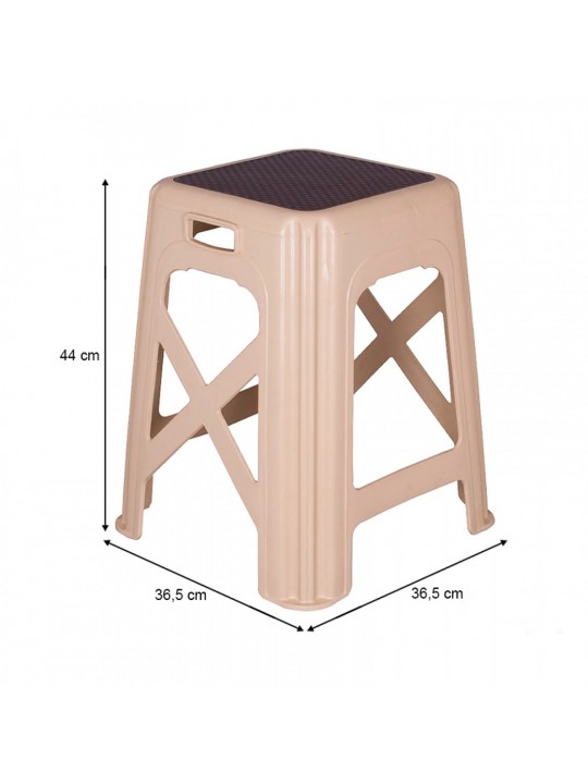 Σκαμπώ πολυπροπυλενίου στοιβαζόμενο χρώμα μπεζ 36,5x36,5x44εκ. Σκαμπώ πολυπροπυλενίου στοιβαζόμενο χρώμα μπεζ 36,5x36,5x44εκ.