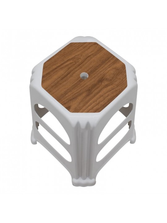 Σκαμπώ πολυπροπυλενίου στοιβαζόμενο Desia Megapap χρώμα λευκό 37x37x45εκ. Σκαμπώ πολυπροπυλενίου στοιβαζόμενο Desia Megapap χρώμα λευκό 37x37x45εκ.