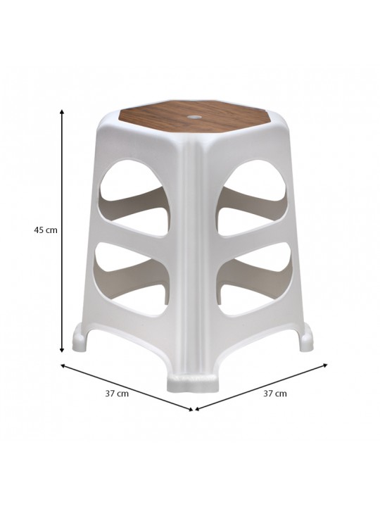 Σκαμπώ πολυπροπυλενίου στοιβαζόμενο Desia Megapap χρώμα λευκό 37x37x45εκ. Σκαμπώ πολυπροπυλενίου στοιβαζόμενο Desia Megapap χρώμα λευκό 37x37x45εκ.