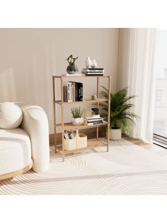 Ραφιέρα δαπέδου ξύλινη - πλαστική χρώμα φυσικό - μπεζ 65x30x116εκ. Ραφιέρα δαπέδου ξύλινη - πλαστική χρώμα φυσικό - μπεζ 65x30x116εκ.