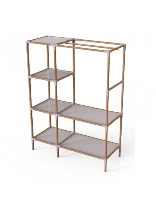 Ντουλάπα ρούχων ανοιχτή - Έπιπλο εισόδου ξύλινο - πλαστικό χρώμα φυσικό - μπεζ 117x47x155εκ. Ντουλάπα ρούχων ανοιχτή - Έπιπλο εισόδου ξύλινο - πλαστικό χρώμα φυσικό - μπεζ 117x47x155εκ.