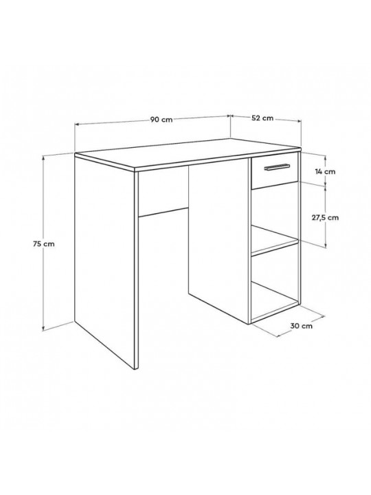 Γραφείο εργασίας Concept Pc Megapap χρώμα λευκό 90x52x75εκ. Γραφείο εργασίας Concept Pc Megapap χρώμα λευκό 90x52x75εκ.
