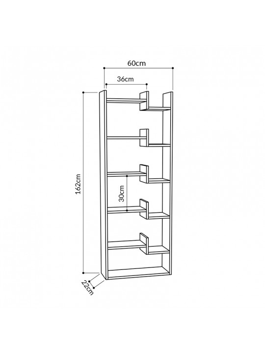 Βιβλιοθήκη Oppa Megapap χρώμα λευκό 60x22x162εκ. Βιβλιοθήκη Oppa Megapap χρώμα λευκό 60x22x162εκ.