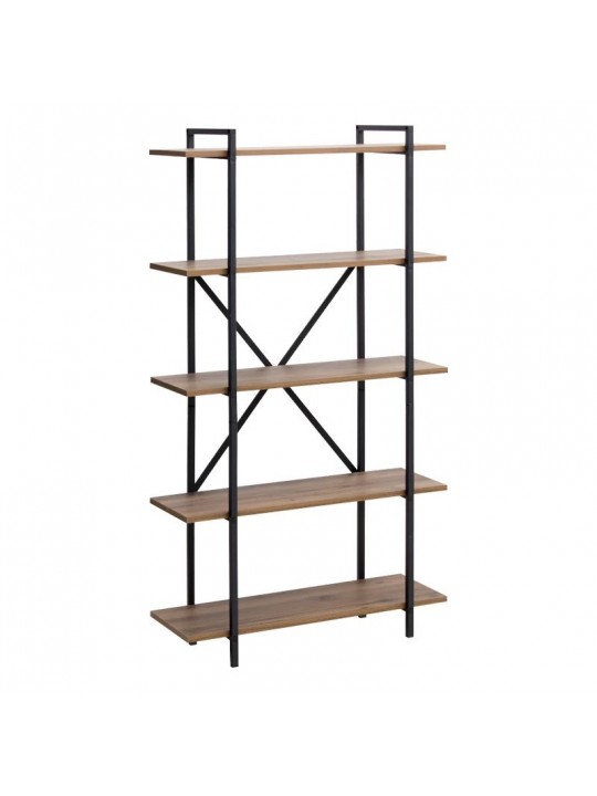 Βιβλιοθήκη Ernesto Megapap χρώμα μαύρο - καπνιστή καρυδιά 90x35,5x160εκ. Βιβλιοθήκη Ernesto Megapap χρώμα μαύρο - καπνιστή καρυδιά 90x35,5x160εκ.