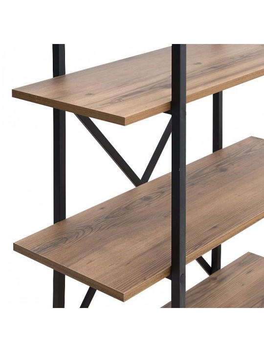 Βιβλιοθήκη Ernesto Megapap χρώμα μαύρο - καπνιστή καρυδιά 90x35,5x160εκ. Βιβλιοθήκη Ernesto Megapap χρώμα μαύρο - καπνιστή καρυδιά 90x35,5x160εκ.