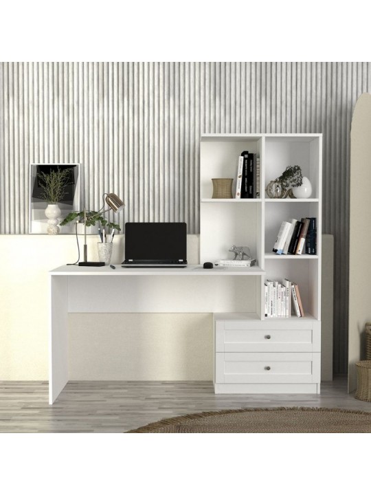 Γραφείο εργασίας Mantra Megapap χρώμα λευκό 150x60x152εκ. Γραφείο εργασίας Mantra Megapap χρώμα λευκό 150x60x152εκ.