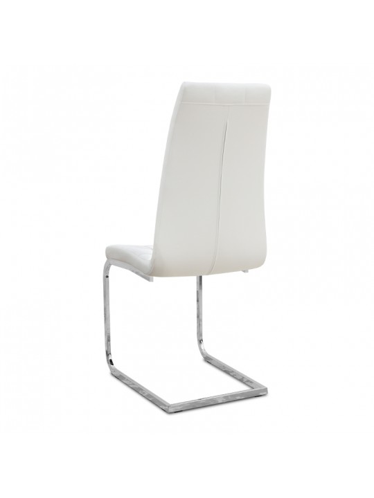 Καρέκλα τραπεζαρίας Vela Megapap λευκό PU - μεταλλική βάση χρωμίου 41x61x107εκ. Καρέκλα τραπεζαρίας Vela Megapap λευκό PU - μεταλλική βάση χρωμίου 41x61x107εκ.