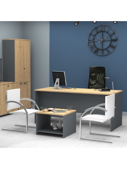 Τραπεζάκι γραφείου επαγγελματικό Venturo Megapap χρώμα ανθρακί - φυσικό οξιάς 60x60x45εκ. Τραπεζάκι γραφείου επαγγελματικό Venturo Megapap χρώμα ανθρακί - φυσικό οξιάς 60x60x45εκ.