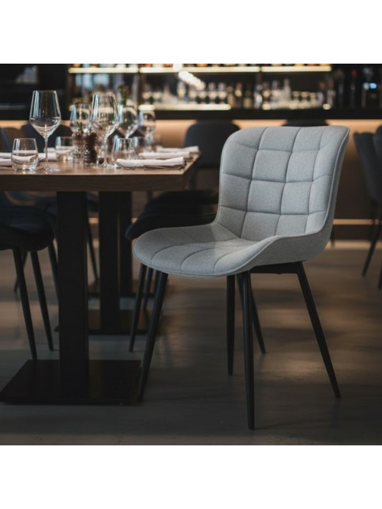 Καρέκλα τραπεζαρίας Chiara Megapap γκρι ύφασμα - μεταλλικό μαύρο πόδι 48x58x81εκ. Καρέκλα τραπεζαρίας Chiara Megapap γκρι ύφασμα - μεταλλικό μαύρο πόδι 48x58x81εκ.