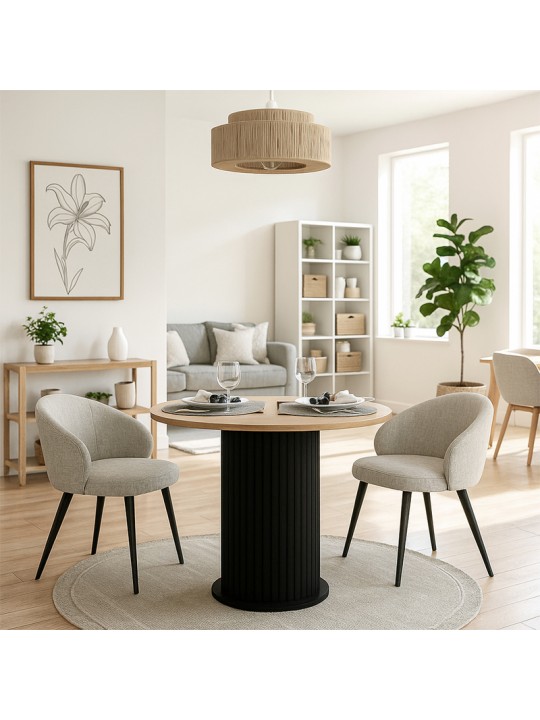 Τραπέζι Bohema Megapap χρώμα μαύρο - sepet oak Ø90x77,7εκ. Τραπέζι Bohema Megapap χρώμα μαύρο - sepet oak Ø90x77,7εκ.