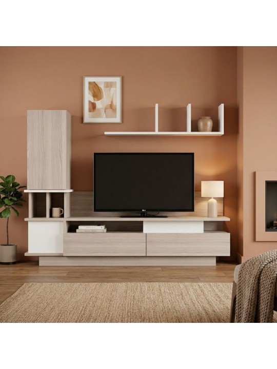 Σύνθεση τηλεόρασης Almeria Megapap χρώμα λευκό - cordoba 149x29,5x117εκ. Σύνθεση τηλεόρασης Almeria Megapap χρώμα λευκό - cordoba 149x29,5x117εκ.