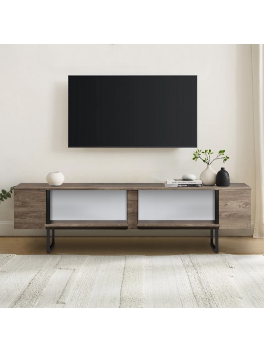 Έπιπλο τηλεόρασης Luxe Megapap χρώμα καρυδί 180x30x50εκ. Έπιπλο τηλεόρασης Luxe Megapap χρώμα καρυδί 180x30x50εκ.