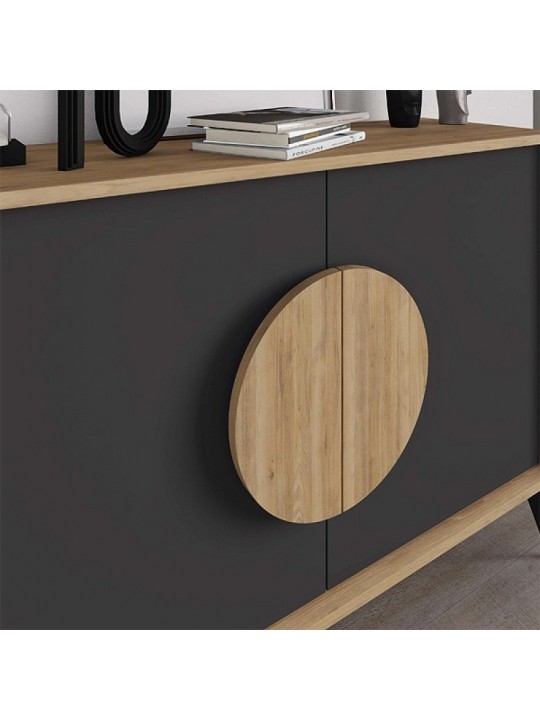 Μπουφές Gora Megapap χρώμα sapphire oak - silky black 110x40x82εκ. Μπουφές Gora Megapap χρώμα sapphire oak - silky black 110x40x82εκ.