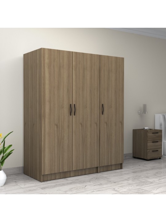 Ντουλάπα ρούχων Victoria Megapap τρίφυλλη χρώμα καρυδί 150x60x181εκ. Ντουλάπα ρούχων Victoria Megapap τρίφυλλη χρώμα καρυδί 150x60x181εκ.