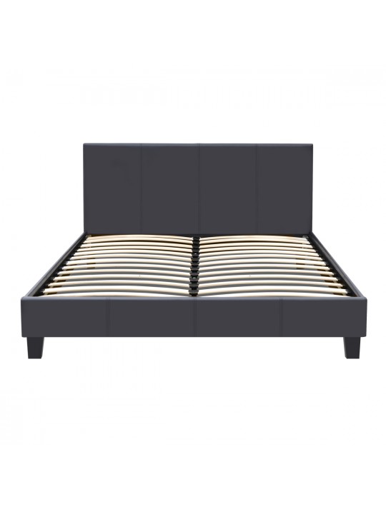 Κρεβάτι Flat Megapap από τεχνόδερμα χρώμα μαύρο ματ 150x200εκ. Κρεβάτι Flat Megapap από τεχνόδερμα χρώμα μαύρο ματ 150x200εκ.