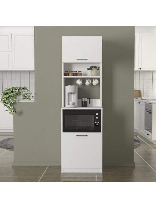 Έπιπλο κουζίνας Tuco 1 Megapap χρώμα λευκό 53,8x40x180εκ. Έπιπλο κουζίνας Tuco 1 Megapap χρώμα λευκό 53,8x40x180εκ.