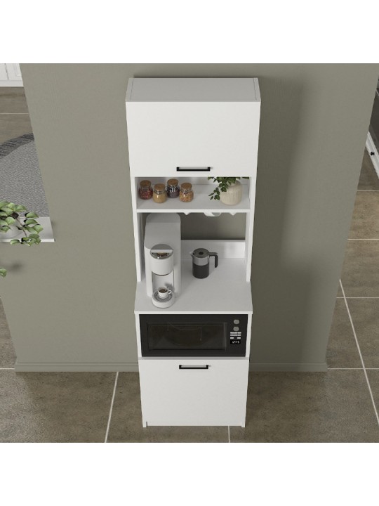 Έπιπλο κουζίνας Tuco 1 Megapap χρώμα λευκό 53,8x40x180εκ. Έπιπλο κουζίνας Tuco 1 Megapap χρώμα λευκό 53,8x40x180εκ.