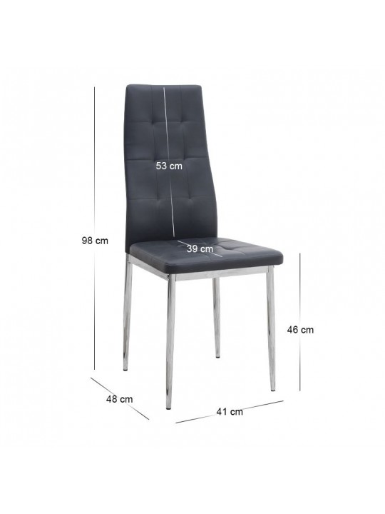Σετ τραπεζαρία 5τμχ Darlen - Rosa Megapap χρώμα sapphire oak - μαύρο/χρωμίου πόδι 125x72x74εκ. Σετ τραπεζαρία 5τμχ Darlen - Rosa Megapap χρώμα sapphire oak - μαύρο/χρωμίου πόδι 125x72x74εκ.