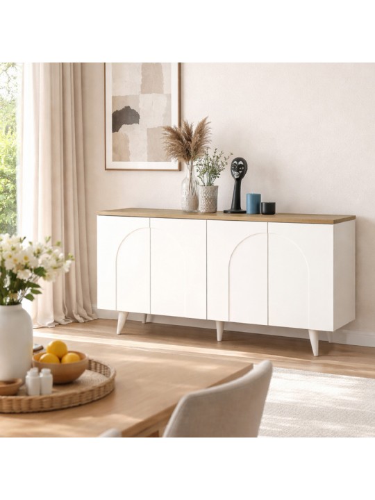 Μπουφές Bono Megapap χρώμα λευκό - sepet oak 150x45x74,6εκ. Μπουφές Bono Megapap χρώμα λευκό - sepet oak 150x45x74,6εκ.