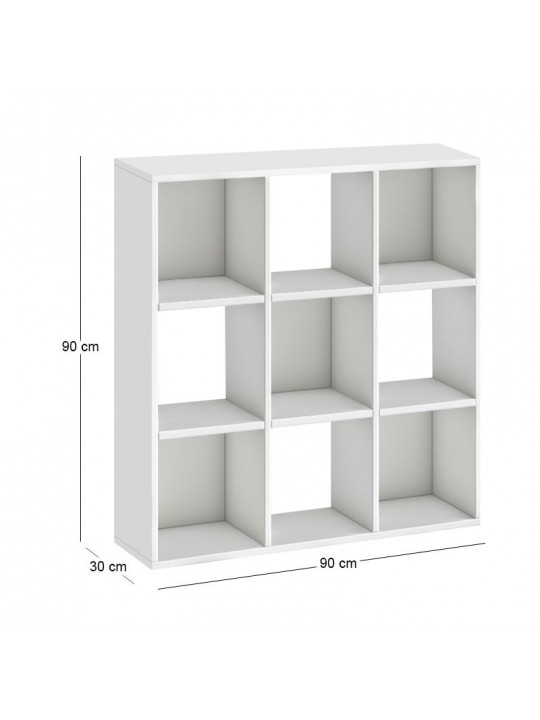 Βιβλιοθήκη Cube Megapap χρώμα λευκό 90x30x90εκ. Βιβλιοθήκη Cube Megapap χρώμα λευκό 90x30x90εκ.