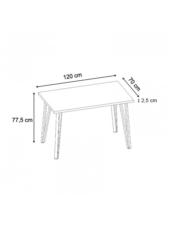 Τραπέζι Xana Megapap χρώμα sepet oak 120x70x77,5εκ. Τραπέζι Xana Megapap χρώμα sepet oak 120x70x77,5εκ.
