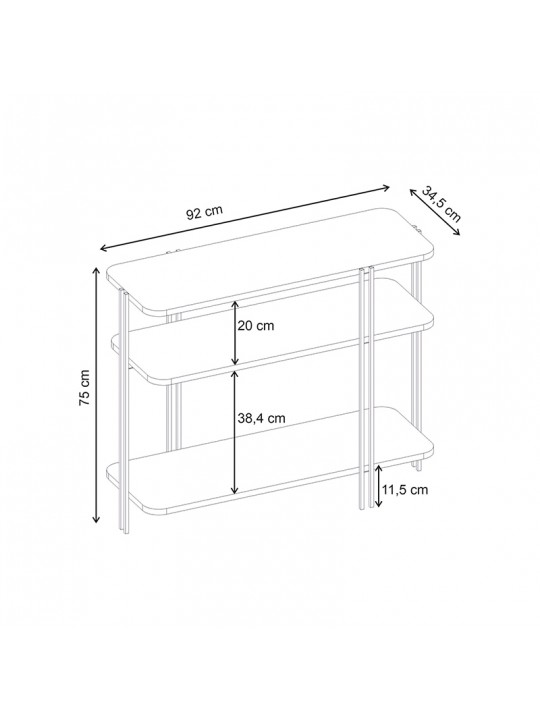 Κονσόλα Notus Megapap χρώμα sapphire oak 92x34,5x75εκ. Κονσόλα Notus Megapap χρώμα sapphire oak 92x34,5x75εκ.