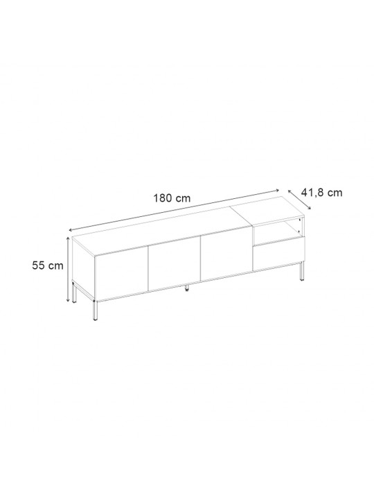 Έπιπλο τηλεόρασης Cailin Megapap χρώμα sepet oak - black wood 180x41,8x55εκ. Έπιπλο τηλεόρασης Cailin Megapap χρώμα sepet oak - black wood 180x41,8x55εκ.