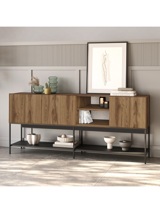 Μπουφές Amira Megapap χρώμα καρυδί Ud - black wood 180x40x80εκ. Μπουφές Amira Megapap χρώμα καρυδί Ud - black wood 180x40x80εκ.