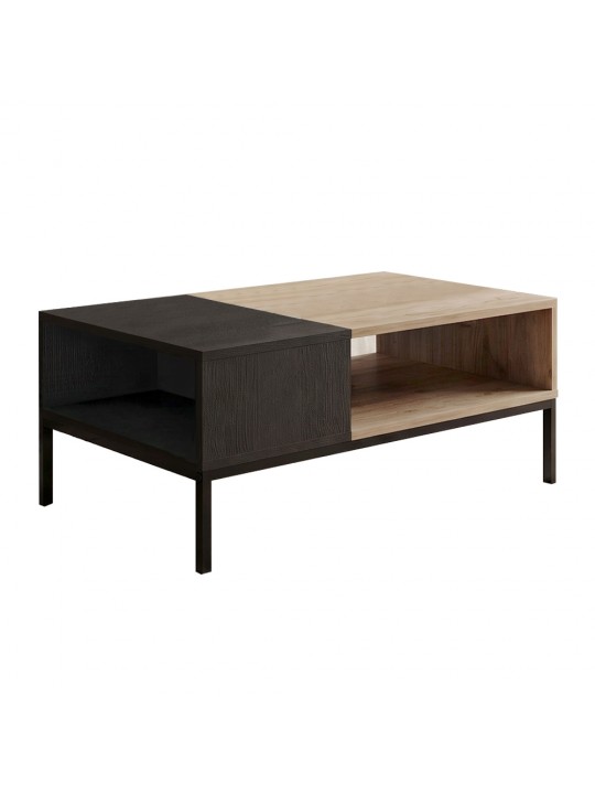 Τραπεζάκι σαλονιού Cailin Megapap χρώμα sepet oak - black wood 90x56x40,6εκ. Τραπεζάκι σαλονιού Cailin Megapap χρώμα sepet oak - black wood 90x56x40,6εκ.
