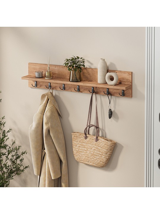 Κρεμάστρα τοίχου Kery Megapap χρώμα pine oak 91x11x20εκ. Κρεμάστρα τοίχου Kery Megapap χρώμα pine oak 91x11x20εκ.