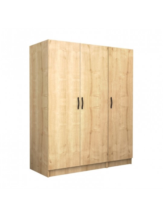 Ντουλάπα ρούχων Victoria Megapap τρίφυλλη χρώμα φυσικό οξιάς 150x60x181εκ.
