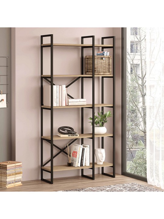 Βιβλιοθήκη Dusan Megapap χρώμα sepet oak 87,5x30x175εκ.