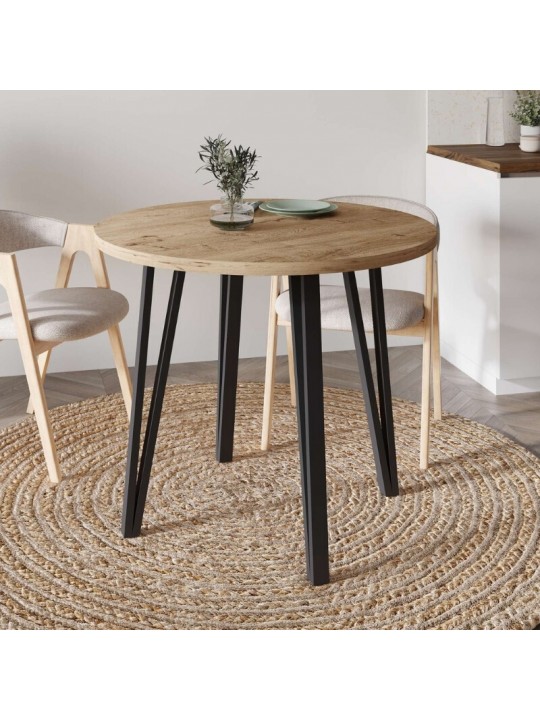 Τραπέζι Xana Megapap χρώμα sepet oak Ø90x77,5εκ.
