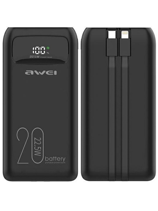 Awei P169K Power Bank 20000mAh 22.5W Power Delivery Μαύρο