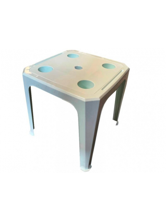 NektarPlast  Τραπεζάκι Παραλίας Λευκό με Ποτηροθήκη - 0204 42x42x44 cm