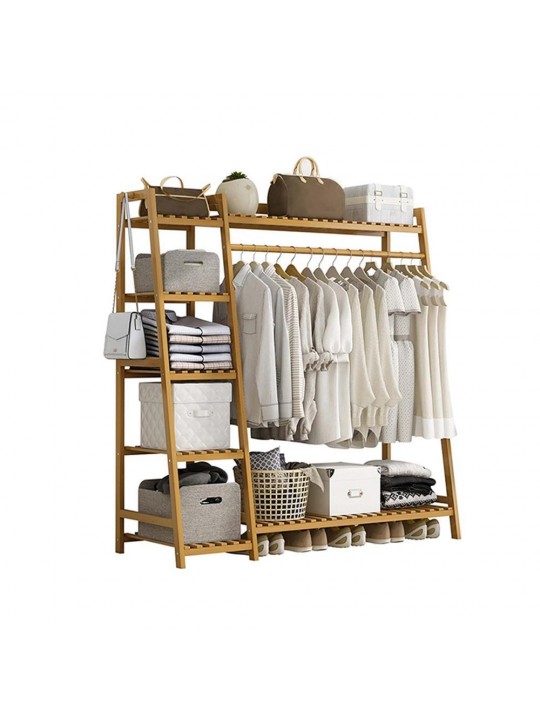 Κρεμάστρα-ράγα ρούχων ξύλινη Υ140x40x130εκ. - NEXT 35586------2