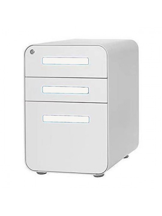 Nextdeco Συρταριέρα λευκή μεταλλική στρογγ. γωνίες 3 συρτ, & κλειδαριά Υ60x40x50εκ -32813-00 Nextdeco Συρταριέρα λευκή μεταλλική στρογγ. γωνίες 3 συρτ, & κλειδαριά Υ60x40x50εκ -32813-00