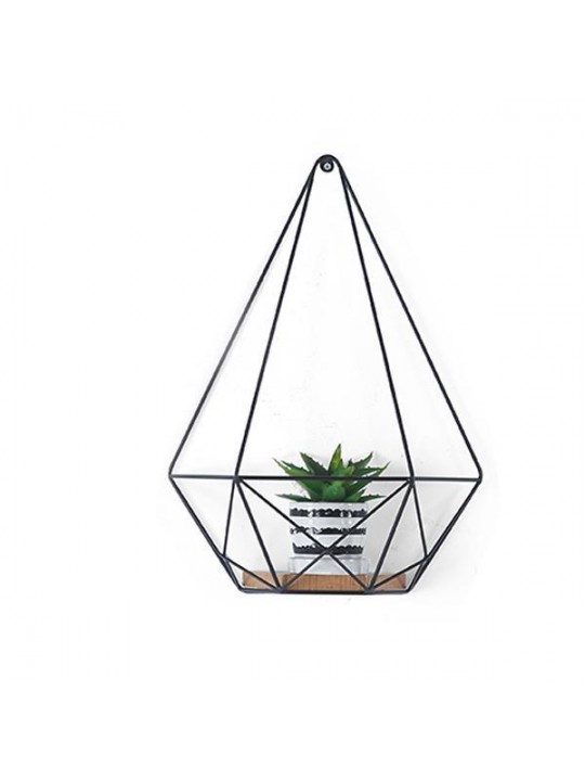 Επιτοίχιο μεταλλικό ράφι-καλάθι σε μαύρο χρώμα 23x20xY44εκ. - ΝΕΧΤ 18857-09---2