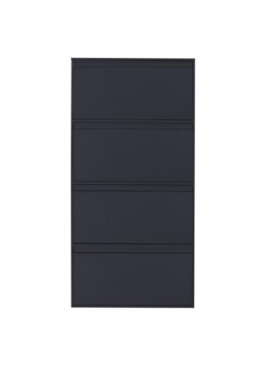 Nextdeco παπουτσοθήκη μαύρη μεταλλική με 4 τμήματα Υ137,5x65,5x15,5εκ. - nextdeco 32802-09---2