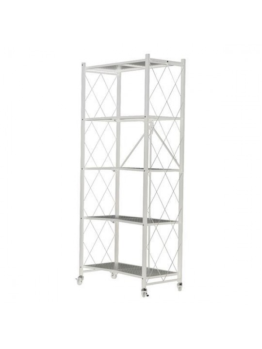 Nextdeco ραφιέρα λευκή μεταλλική αναδιπλούμενη με 5 ράφιαΥ162x72x36εκ. - nextdeco 32818-00---2